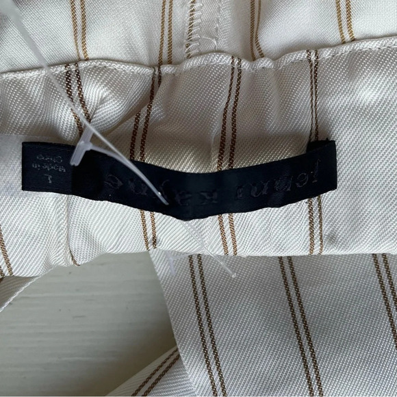 Jenni Kayne White Tan Stripe Elastic Waist Straight Pull On Pants 22218 - Picture 9 of 15